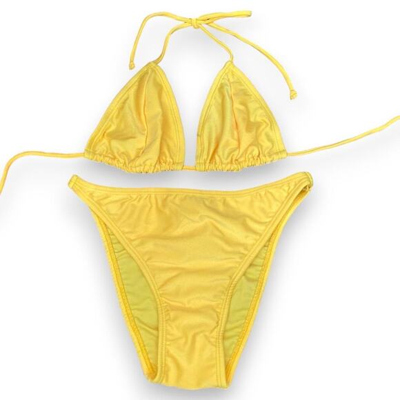 Vintage deadstock yellow triangle bikini - Picture 1 of 5